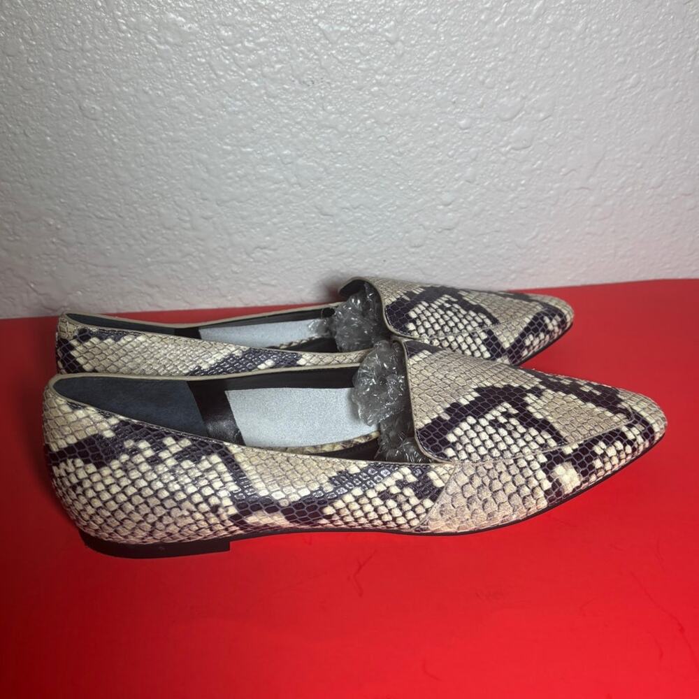 Marc Fisher LTD Women Loafers Brown Animal Print Leather Slip On Flat Shoe sz 9M